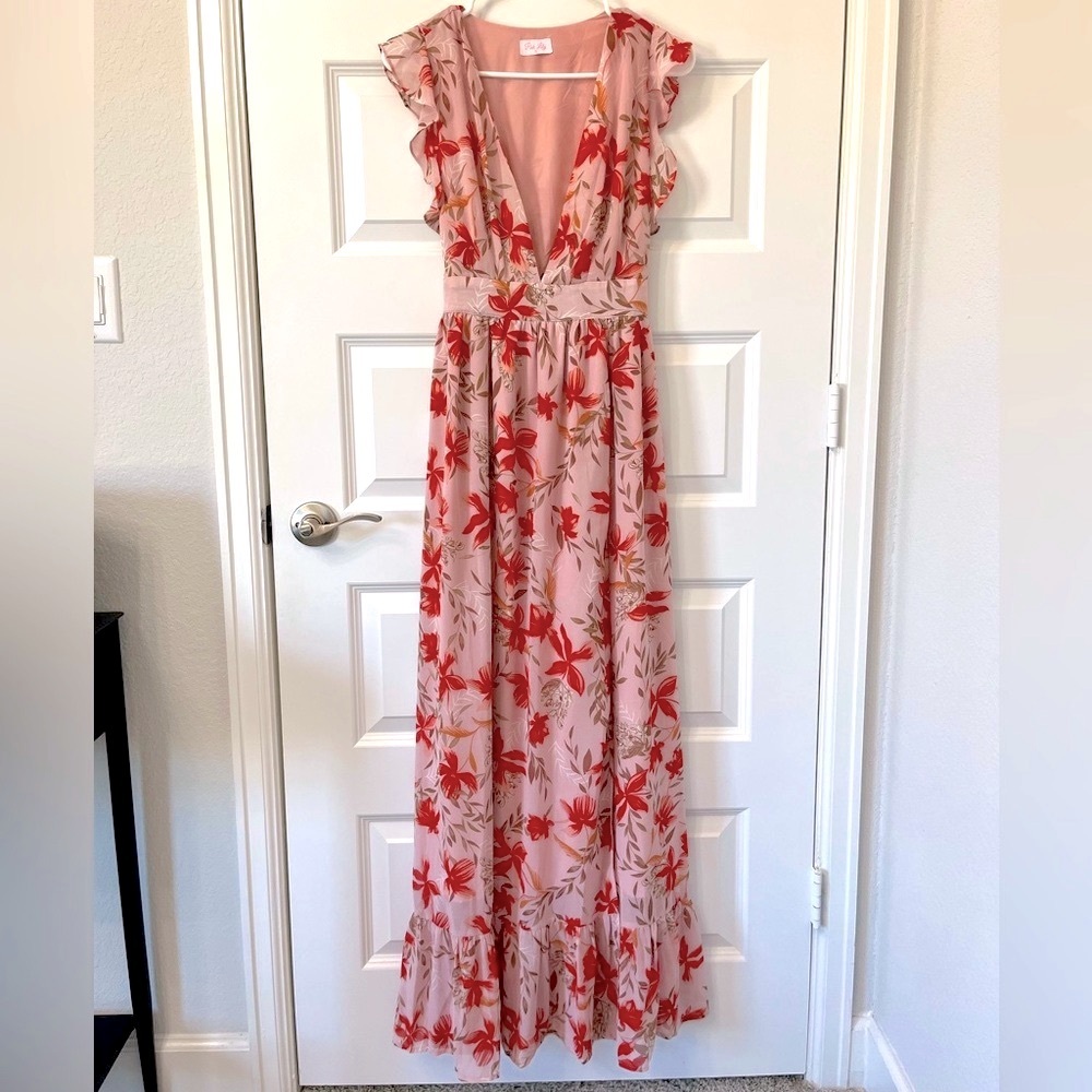 Pink Lily - Pink Floral Maxi Dress